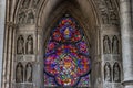 Reims, France - Colorful Mosaic Window inside the Reims Cathedral