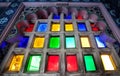 Colorful mosaic window in Rajasthan Royalty Free Stock Photo