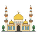 Colorful Mosque isolated Illustration Royalty Free Stock Photo