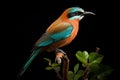 Colorful Motmot bird fullbody. Generate Ai