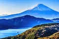 Colorful Mount Fuji Lookout Ship Lake Ashiniko Hakone Kanagawa Japan