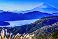 Colorful Mount Fuji Lookout Ship Lake Ashiniko Hakone Kanagawa Japan