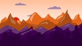 Colorful mountain background, sunrise time.