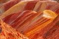 Colorful mountain in Danxia Landform, Zhangye, China. Close up Royalty Free Stock Photo