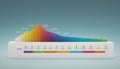Colorful mountain graph representing business growth and evolution timeline Royalty Free Stock Photo