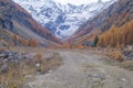 Colorful mountain landscapes, fall colors, mountains, sky and water Royalty Free Stock Photo