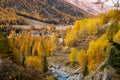 Colorful mountain landscapes, fall colors, mountains, sky and water Royalty Free Stock Photo