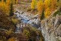 Colorful mountain landscapes, fall colors, mountains, sky and water Royalty Free Stock Photo