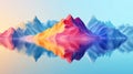 Colorful Mountain Reflection in Calm Water Royalty Free Stock Photo