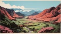 Colorful Mountain Valley Poster: Tonga Art Inspired By Haleakala National Park