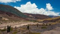 Colorful Mountains with blue sky. Andes Mountain Range.