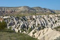 Colorful mountains landscape of Cappadocia at sunrise, Turkey. Royalty Free Stock Photo