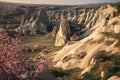 Colorful mountains landscape of Cappadocia at sunrise, Turkey Royalty Free Stock Photo