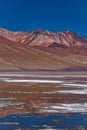 Colorful mountains reflected in salty lake Royalty Free Stock Photo