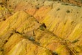 Colorful mountains, yellow and different color painted hills Royalty Free Stock Photo