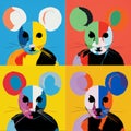 Colorful Mouse Portraits In The Style Of Figurative Modernism