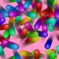 Colorful moving jellybean wallpaper Royalty Free Stock Photo