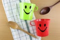 Colorful of Mug with smiley symbols. Royalty Free Stock Photo