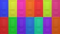 Colorful multi-colored doors. Colors of rainbow. The concept of multiple choice, different paths, identity. Isolated Doors. Set of