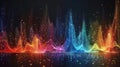 A colorful, multi-colored wave of light with a rainbow effect Royalty Free Stock Photo