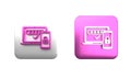 Colorful Multi factor, two steps authentication icon isolated on white background. Square button. 3D render illustration
