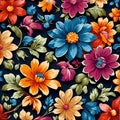 colorful multi flower background.