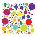 Colorful, multicolor random dots, circles. Dotted vector element, pattern Royalty Free Stock Photo