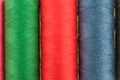 Colorful Multicolor sewing threads on background