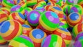 Colorful abstract balls 3d rendering