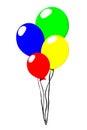 Colorful multicolored balloons. Bunch in flat style. Isolated on white background. Vector Royalty Free Stock Photo