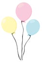 Colorful multicolored balloons. Bunch in flat style. Isolated on white background. Vector Royalty Free Stock Photo
