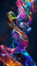 Colorful multicolored enzymes on a dark blurred background, enzymes to speed up a chemical reaction