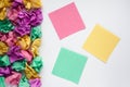 Colorful multicolored sticky notes on white background. Sticker note. Education concept. Copy space. Royalty Free Stock Photo