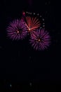 Multiple fireworks explosion in the night sky Royalty Free Stock Photo