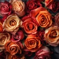 colorful multiple roses seamless background generative AI