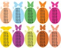 Colorful multiplication table with butterflies