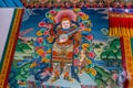 Colorful Mural paintings at the Hemis monastery in Leh, Ladakh, Jammu and Kashmir