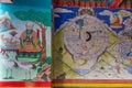 Colorful Mural paintings at the Hemis monastery in Leh, Ladakh, Jammu and Kashmir