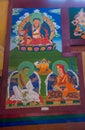 Colorful Mural paintings at the Hemis monastery in Leh, Ladakh, Jammu and Kashmir