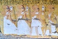 Funerary procession on ancient Egyptian mural, Thebes