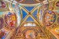 Colorful murals on Bible themes in Certosa di Pavia monastery, on April 9 in Certosa di Pavia, Italy Royalty Free Stock Photo