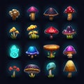 colorful mushroom magic ai generated