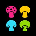 Colorful mushrooms vector icon