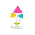 Colorful mushrooms vector logo