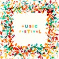 Colorful Music Festival notes background. Vector Illustration Royalty Free Stock Photo