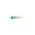 colorful music mono waveform audio track vector illustration