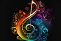 Colorful music notes background, abstract background Royalty Free Stock Photo