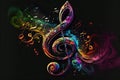 Colorful music notes background, abstract background Royalty Free Stock Photo