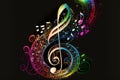 Colorful music notes background, abstract background Royalty Free Stock Photo