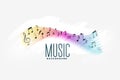 colorful music notes background for professional concert